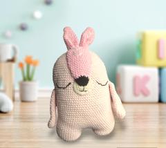 Doudou lapin tricoté à la main – tout doux, parfait pour bébé ou cadeau naissance / Handgebreide konijnknuffel – ultrazacht voor baby / Handmade knitted bunny plush – soft gift for baby or toddler