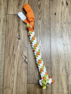 Jouet à mâcher pour chien – grand nœud tressé fait main en Belgique – solide, ludique et coloré / Grote bijtspeeltje voor honden – met de hand gevlochten in België – stevig en speels / Large handmade dog chew toy – braided and colorful – made in Belgium