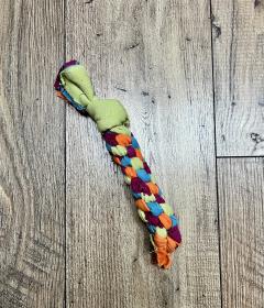 Petit nœud tressé pour chien – jouet fait main en Belgique – idéal pour chiens de petite taille / Kleine gevlochten hondenknop – handgemaakt in België – ideaal voor kleine honden / Small braided dog toy – handmade in Belgium – perfect for small dogs