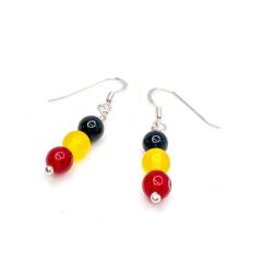 Boucles d’oreilles aux couleurs de la Belgique – cadeau artisanal symbolique à offrir avec fierté / Oorbellen in Belgische kleuren – symbolisch handgemaakt geschenk / Belgium-colored earrings – symbolic handmade gift with pride