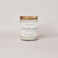 Maison Kaori_Bougie au monoï de Tahiti – voyage olfactif et bien-être – cadeau sensoriel fabriqué en Belgique / Monoï geurkaars – tropische geurbeleving – met liefde gemaakt in België / Monoï scented candle – tropical and soothing – artisan Belgian gift for the senses