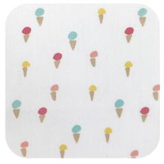 Petit mouchoir en tissu réutilisable motif glace, idéal pour enfants ou cadeau éthique / Klein herbruikbaar zakdoekje met ijsjesmotief, ideaal als duurzaam kindercadeau / Small reusable fabric tissue with ice cream pattern, great for kids or ethical gifts