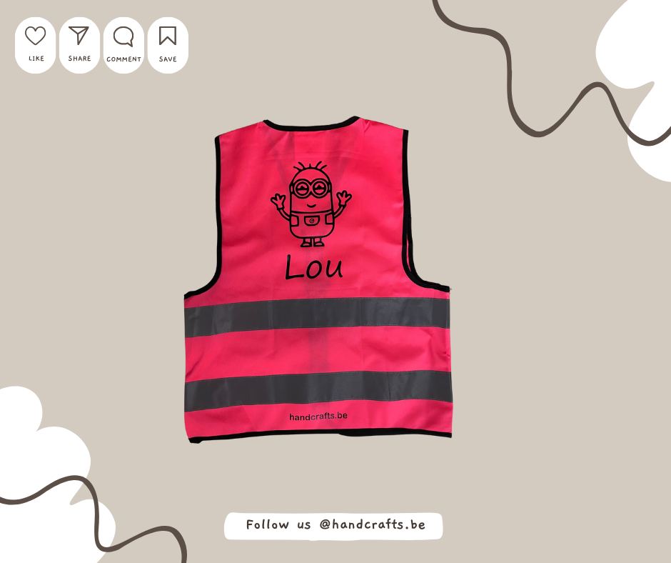 Chasuble de sécurité enfant rose réfléchissante / Kids' pink reflective safety vest / Reflecterend roze veiligheidsvest voor kinderen