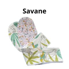 Photo de l'article Kit bien-être Savane – Bandeau de maquillage en coton et velours éponge + 2 lingettes lavables