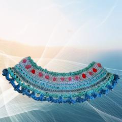 Col plastron multicolore en coton recyclé – accessoire mode éthique et créatif fait main / Kraagje in gerecycleerd katoen – kleurrijk en handgemaakt accessoire / Colorful collar made of recycled cotton – unique handmade fashion piece