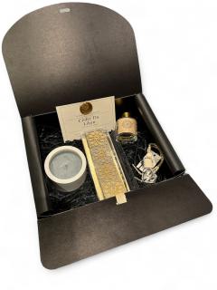 Coffret parfum d’ambiance “Cèdre du Liban” – bougie et diffuseur made in Belgium – cadeau sensoriel élégant / Geschenkset met geur “Ceder van Libanon” – handgemaakt – stijlvol wellnesscadeau / Scented gift box “Cedar of Lebanon” – handmade in Belgium – elegant home fragrance gift