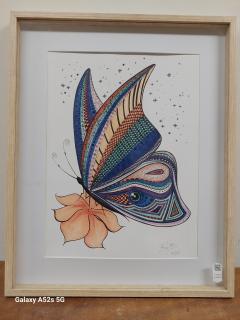 Photo de l'article Affiche A3 couleur “Le papillon” – illustration artistique et poétique avec cadre