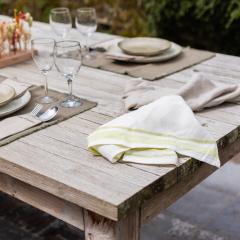 Picture of the product Green striped linen tea towel