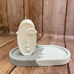 Cadeau Bougie Dali – forme ovale stylisée inspirée de l’art moderne, artisanat belge / Dali kaars – ovale abstracte vorm, geïnspireerd op moderne kunst / Dali-style oval candle – abstract modern art inspiration, Belgian handmade