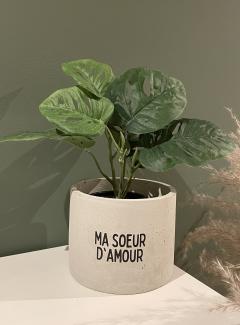Cache-pot en béton personnalisable avec texte – objet déco artisanal et cadeau unique pour plante ou bureau / Gepersonaliseerde betonnen bloempot met tekst – origineel en handgemaakt geschenk / Custom concrete plant pot with text – handmade décor and thoughtful gift