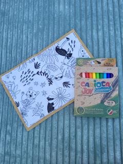 Photo de l'article Livre à colorier lavable avec 12 feutres ancres