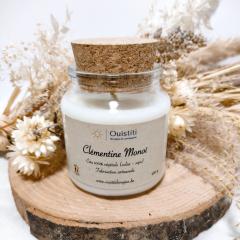 Photo de l'article Bougie Clémentine Monoï – Cire végétale, 40h de parfum solaire, artisanale & made in Belgium