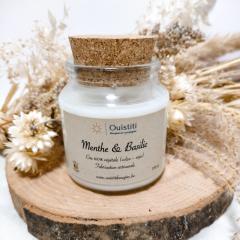 Photo de l'article Bougie Menthe & Basilic – Cire végétale, 40h de fraîcheur herbacée, artisanale & made in Belgium