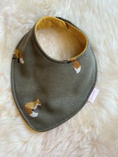 Photo de l'article Bavoir bandana renards – fait main, doux & stylé pour bébé