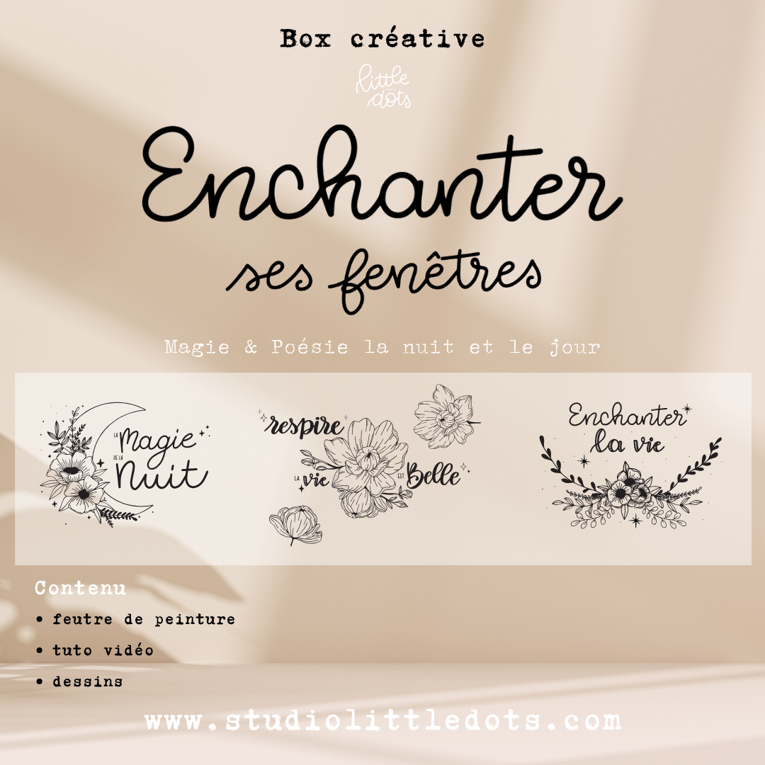 Studio Little Dots Kit déco "Enchanter ses fenêtres" – ambiance florale et messages positifs / Ramen versieren met bloemen – decoratieset met positieve vibes / Window decoration kit with flowers – cheerful & poetic touch