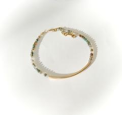 Bracelet fin tubes agate mousse – tendance green et gold à offrir / Dunne buisarmband met mosagaat – natuurlijk en trendy / Thin moss agate tube bracelet – nature-inspired and trendy